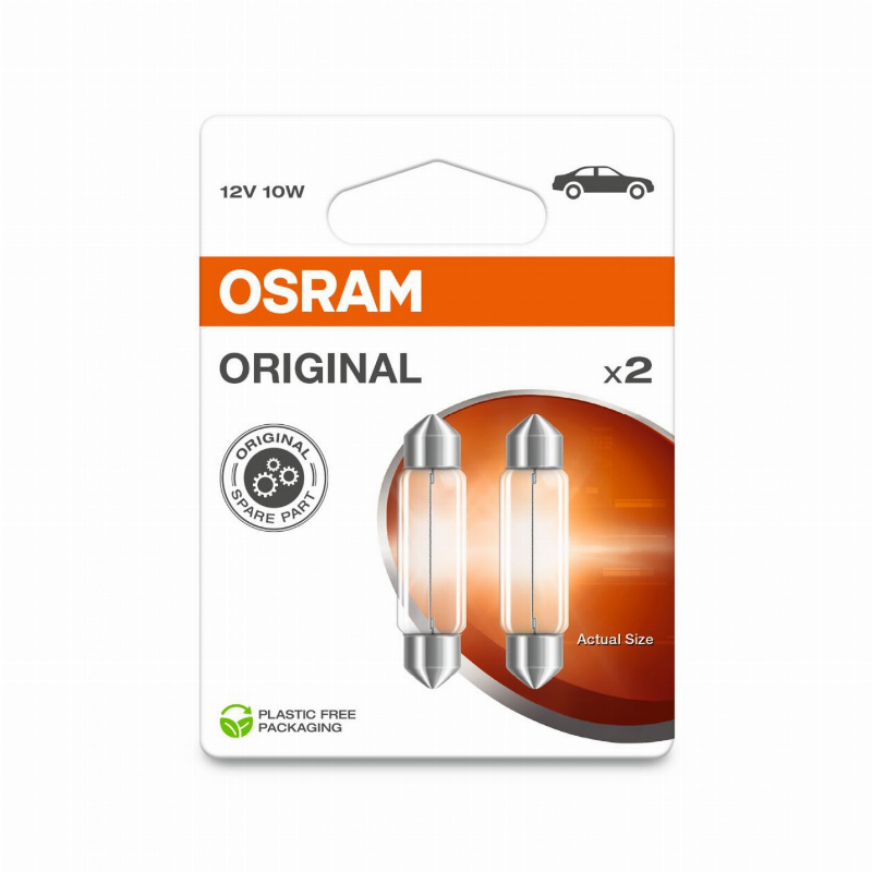 [OS-6411-2BL] OSRAM LEMPUTĖS 10W 12V SV8.5-8 10XBLI2